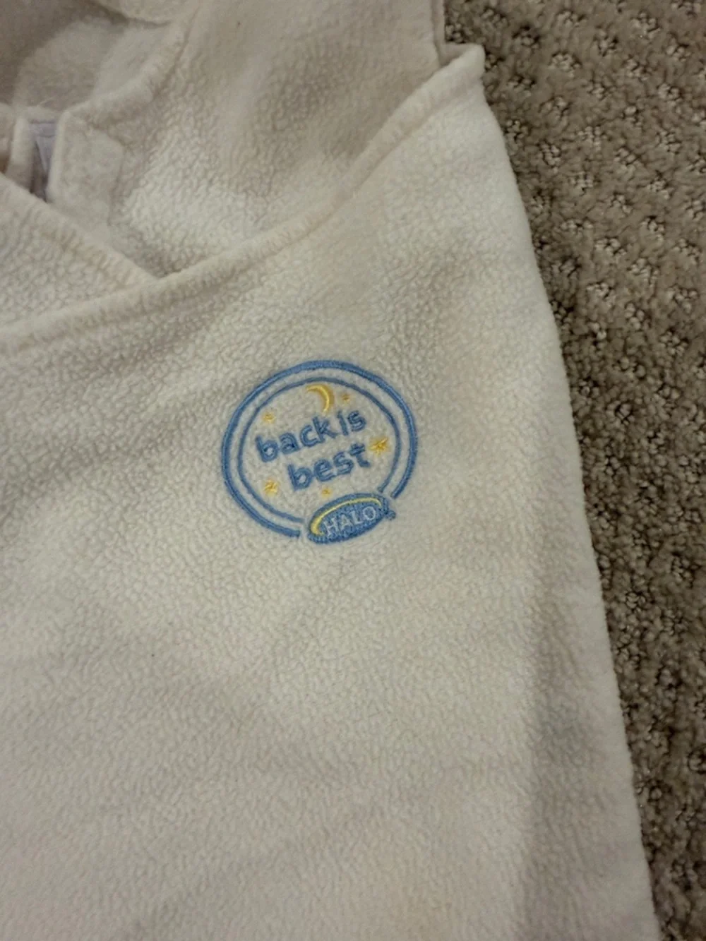 HALO Cream Wearable Sleep Sack with Light Blue Logo